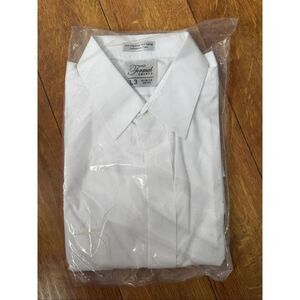 Men’s White Formal Dress Shirt L3 16–16.5 32/33 New Poly Cotton